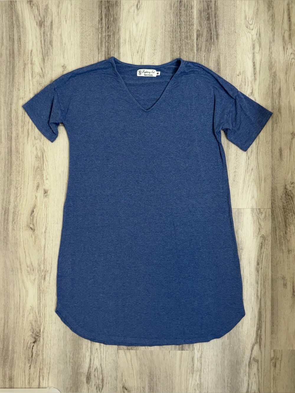 Fighting Eel Casual T-Shirt Dress Blue Size S